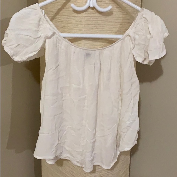 Off-Shoulder, Loose-fitted Top - Cream - Picture 1 of 2